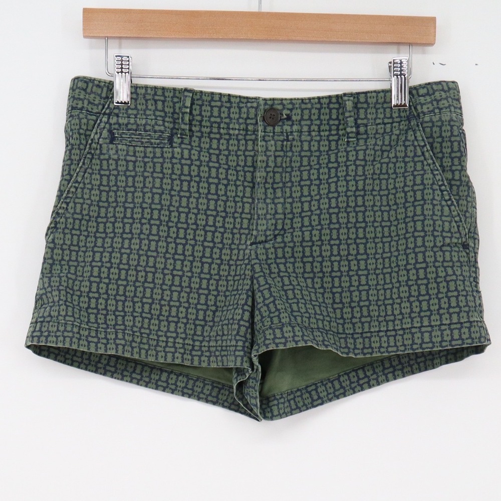Gap Shorts Womens 4 04 Summer Short Green Geometric Print Stretch Excellent